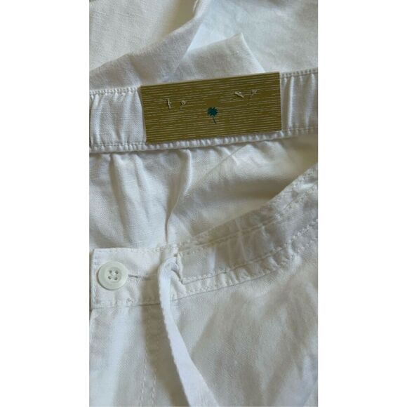 Island Shores White Linen Pants Large - Picture 13 of 14